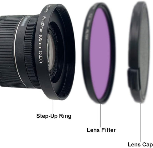 Step-up Ring for Mirrorless DSLR Cameras - Compatible with 72mm to 85mm Lens Matte Box O.D, LingoFoto Adapter