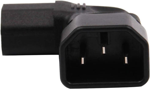 WYMECT 2-Pack C14 C13 Right Angle IEC to Power Adapter PDU Power Extension for LCD LED TV Wall Mount