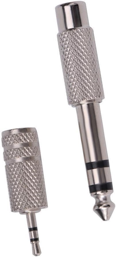 Nightwolf 8 Pieces Audio Adapter, Gold Stereo Adapter 6.35mm 1/4inch to 3.5mm 1/8inch Mic Plug Connector