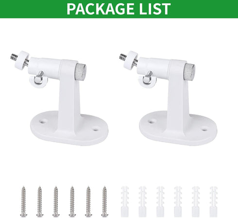2Pack Adjustable Security Wall Mount Bracket for Google Nest Cam Outdoor/Indoor, Perfect View Angle - White