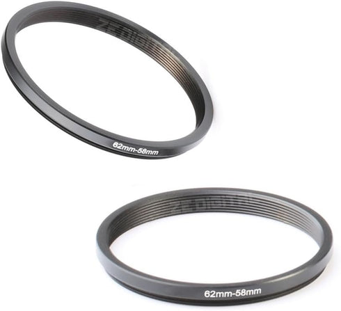 K&F Concept 11 Pieces Step Down Filter Adapter Rings Set - Metal Kit 43-37mm, 52-43mm, 55-52mm, 58-55mm, 62-58mm,