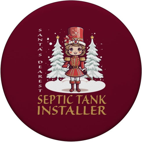 Septic Tank Installer Christmas Classic Female Nutcracker PopSockets Standard PopGrip