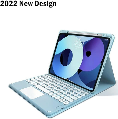 Keyboard Case with Removable Bluetooth Keyboard for iPad 9th 8th 7th Gen 10.2"/Air 3rd Gen Pro 10.5", Blue
