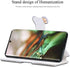 Omio Wallet Case for Galaxy Note 10 Plus, Luxury Bling Diamond Card Holder with Stand Feature (White)