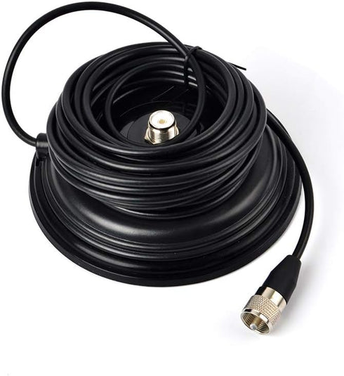 HYS (SO239) 5M/16.4ft RG-58 Magnetic Antenna Mount, UHF-Female Magnet Base, Heavy Duty Anti-Corrosion Bracket