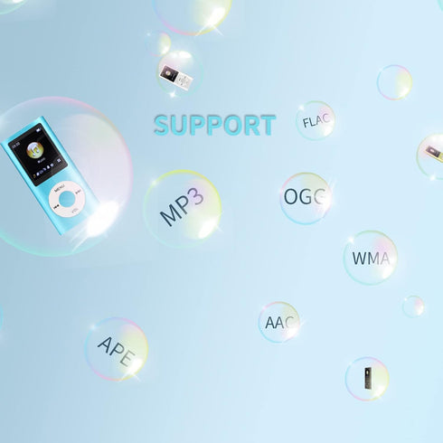 Gugxiom MP3 MP3 MP3 1.8 Inch MP3, 64G Music Player, Player, Portable Players, Slim LCD Screen, with Earphone, Supports