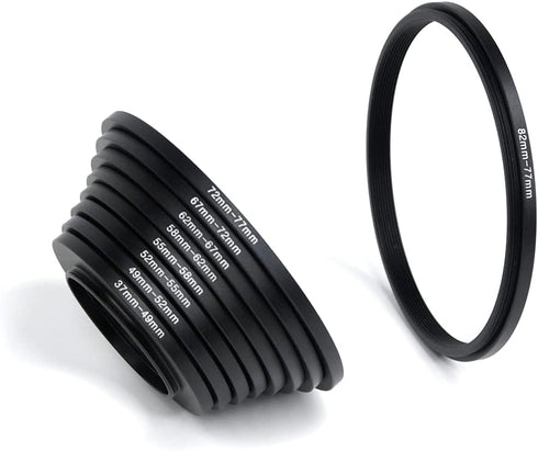 Foto&Tech 18 Pieces Lens Ring Camera Filter Adapter Set for DSLR Cameras - Step-Up and Step Down Kit