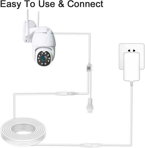 Power Extension Cable 16.5ft, 2.1mm x 5.5mm Plug for 12V DC Adapter Cord, CCTV Security Camera, IP Camera