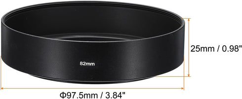 PATIKIL 82mm Lens Hood, Standard Focus Frosted Surface Anti-reflective Inside Hood for Camera Lens, Black for Nikon, for Fujifilm, for Pentax, for Leica