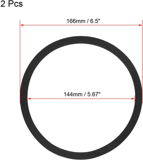 uxcell Black 6.5 Inch EVA Foam Speaker Edge Surround Rings Replacement Parts for Speaker Repair or DIY 2Pcs