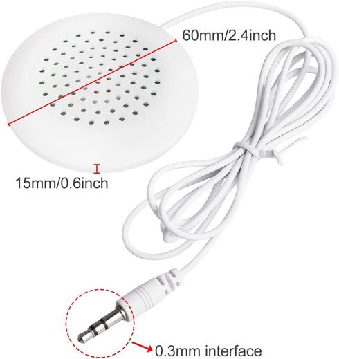 Pillow Speaker - Under Pillow Portable Personal Speaker, 3.5mm Mini Speaker for MP3 Phone with 3.5mm Jack (White)