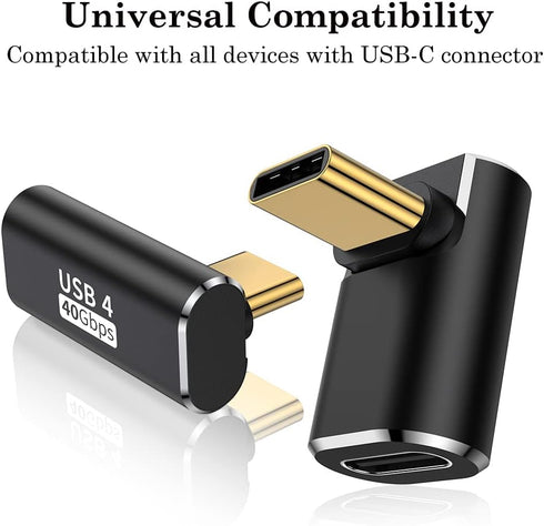 AuviPal USB C 90 Degree Adapter, 100W USB C Male to Female Right Angle Extender for Steam Deck, MacBook, Black