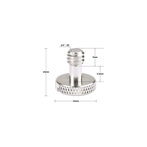 CAMVATE 1/4"-20 Slotted Screw for Camera Quick Release Plate, 2 Pieces