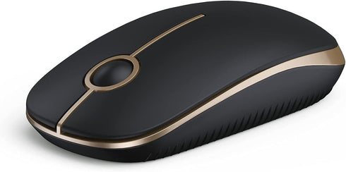 VssoPlor Wireless Mouse, 2.4G Slim Portable Computer Mice with Nano Receiver for Notebook, PC, Laptop, Computer (Black