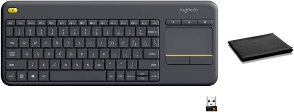 Logitech K400 Plus Wireless Touch TV Keyboard with Built-in Touchpad, Quiet Keys, 18-Month