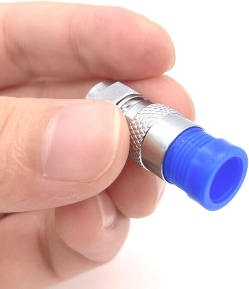 CKANDAY 10 Pack RG6 F Type Compression Connector + 10 Pcs Coaxial Cable Extender, Blue/Silver Female to Female Adapter