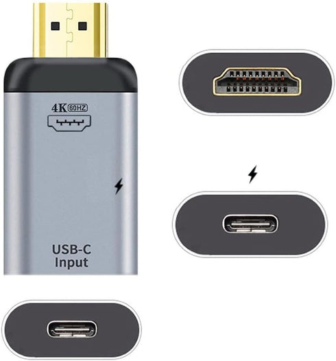 Chenyang USB-C Type-C Female to HDMI Male Output Adapter, 4K 60Hz with PD Power Port for Phone & Laptop