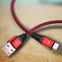 iFlash 1ft Nylon Braided USB Type C Cable, USB A 2.0 Fast Charger for Samsung Galaxy S10 S9 S8 Plus Note 10 9 8 (Red)