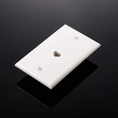 Weewooday 4 Pack Ethernet Wall Plate - RJ45 Cat6 Female to Female Jack Inline Coupler Plates (White)