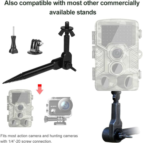 Trail Camera Mount, 2 Pieces Kit with 1/4"-20 Screw for Game Camera, Tree Mount