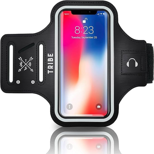 Adjustable Waterproof Phone Armband Case for Running, Compatible with iPhone Pro Max/Plus/Mini/SE and Galaxy S