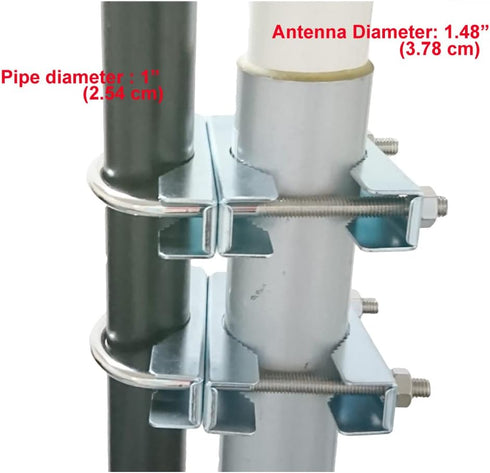 UngSung 2 Sets Double Antenna Mast Clamp V Jaw Block with U Bolts Anti-Rust Finished for TV CB Ham Antenna