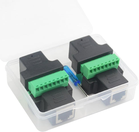 WMYCONGCONG 4 PCS RJ45 Screw Terminal Adaptor Connector for Cat7 Cat6 Cat5 Cat5e Ethernet Extender