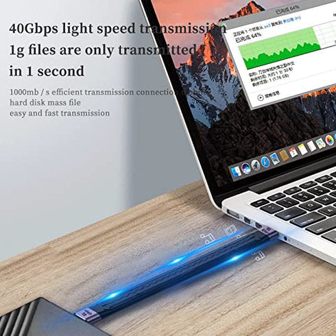Short USB C Cable 0.4 Ft - USB C to C, Thunderbolt 4/3, USB4, PD 100W, 8K Video, 40Gbps for MacBook, EGPU, SSD,