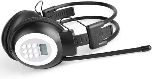 Portable FM Radio Headphones with LCD Display, Noise Reduction Ear Muffs, Wireless Headset for Walking & Jogging.