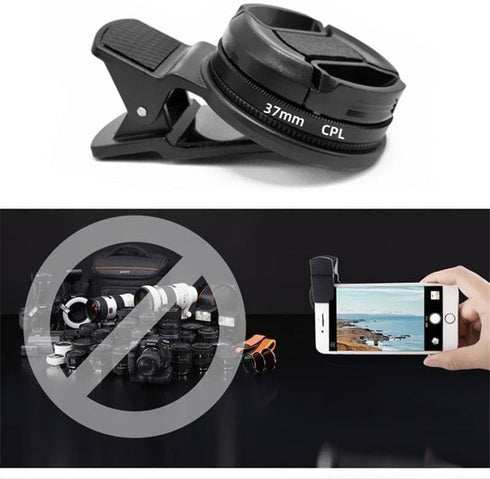 Polarized Smart Phone Universal ND 2-400 CPL Filter Clip Kit 37mm for Samsung iPhone Camera Accessories
