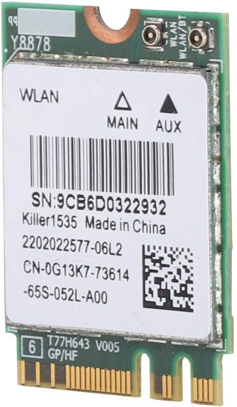 5G 867Mbps Bluetooth 4.1 Wireless Network Card, WiFi Game M.2 NGFF Adapter for Killer Wireless-AC 1535