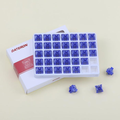 GATERON CJ Keyboard Switches, China Joy Light Dark Blue Purple Custom 5 Pin LED Linear Key Switches (35 PCS)