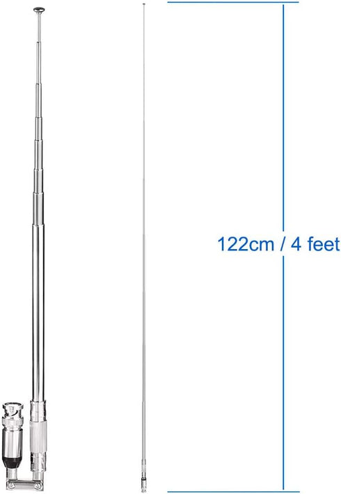 BINGFU 20-1300MHz 8 2-Pack Police Scanner Antenna Sections Telescopic BNC Male Antenna Compatible with Uniden Whistler