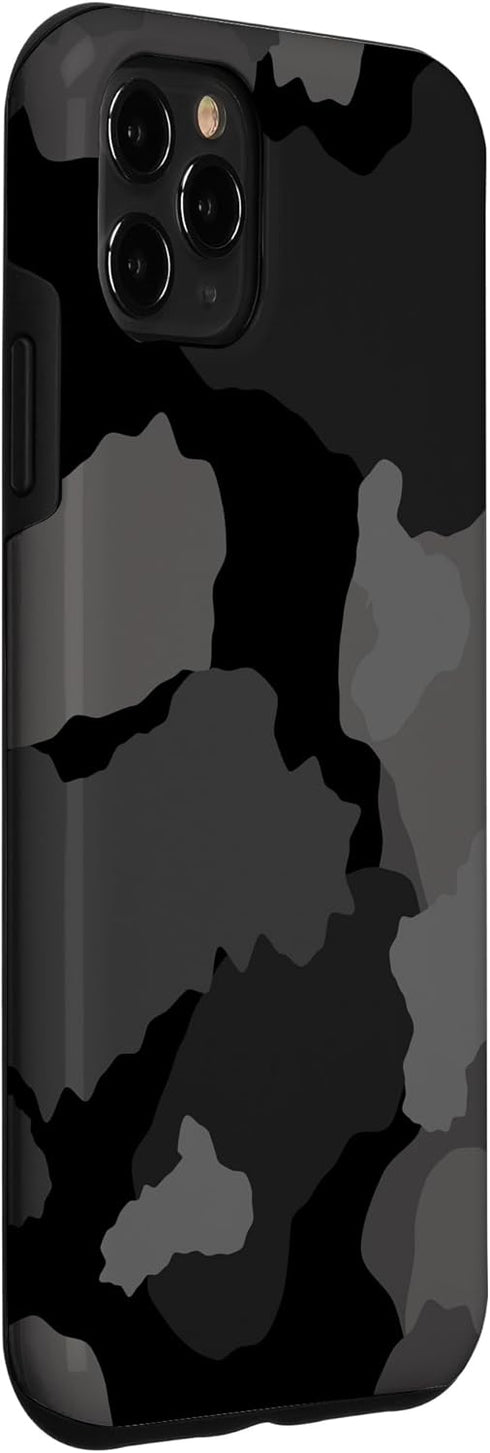 iPhone 11 Pro Max Black Grey Camo Case - Camouflage Phone Cover