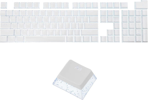 MECCANIXITY 104 Keys Pudding Keycaps Set, OEM Profile 60 Percent ABS for 61/87/104 Mechanical Keyboard Layout, White &