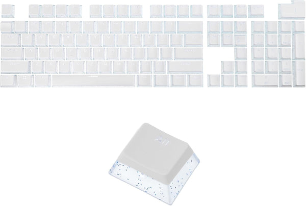 MECCANIXITY 104 Keys Pudding Keycaps Set, OEM Profile 60 Percent ABS for 61/87/104 Mechanical Keyboard Layout, White &