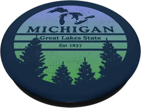 Michigan Great Lakes State Lake Silhouette Souvenir PopSockets Swappable PopGrip