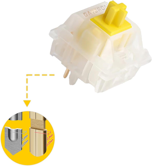 Gateron KS-3X1 Pro V2 Milky Yellow Pre-lubed Switches, 5-Pin Linear Switches Compatible with All MX Mechanical Keyboard