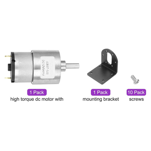 12V 5RPM 37mm DMiotech Micro DC Geared Motor with Bracket Gear Reduction Motors Diameter Gearbox Micro Speed Reduction