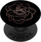 Simple Cute Black Rose Gold Flower Minimalist Aesthetic PopSockets Swappable PopGrip