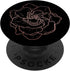 Simple Cute Black Rose Gold Flower Minimalist Aesthetic PopSockets Swappable PopGrip