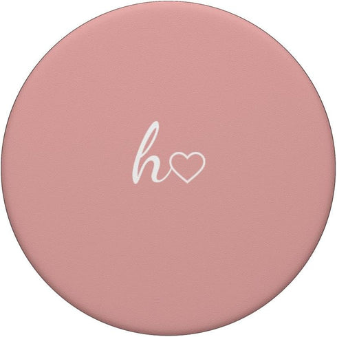White Initial Letter H Heart Minimalist Rose PopSockets Standard PopGrip