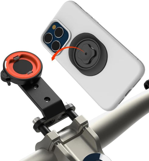 Quick-Release Mountain Bike Phone Mount, Out-Front Aluminum Holder for 4.7-7.0" Smartphones and iPhone