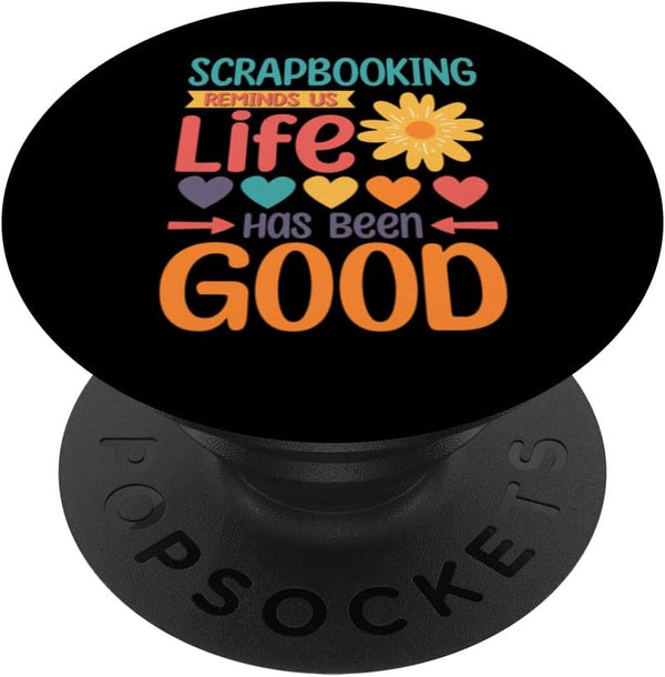 Retro Scrapbooking Funny Paper Scrapbook PopSockets Standard PopGrip for Women and Kids