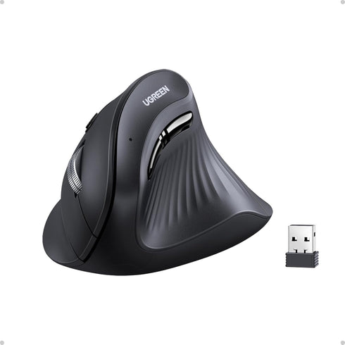 UGREEN Vertical Mouse Wireless, Bluetooth 5.0+2.4G Ergonomic Mouse, 5 Buttons, 1000/1600/2000/4000 DPI, Black