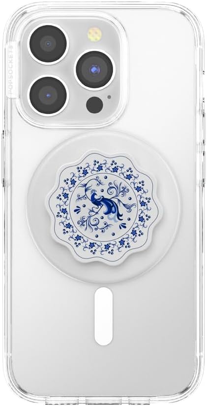 PopSockets Magnetic Phone Grip for MagSafe - Peacock Saucer Design