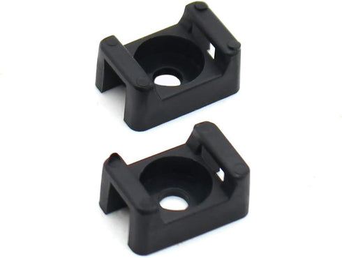 (100 Pack) Black 4.5mm Cable Tie Mount Base, Saddle Type Mount Screw Wire Bundle Holder