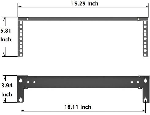 Mofangtech 3U 19" (1) JINGCHENGMEI Vertical Wall Mount Patch Panel Bracket -Steel Networking Euipment Rack for Network