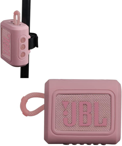 Hermitshell Silicone Carrying Case for JBL Go 3 / JBL Go 4 Portable Bluetooth Speaker, Replacement (Pink 2)
