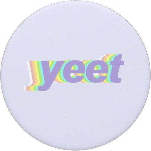 Yeet Funny Rainbow Text Aesthetic PopSockets Swappable Grip for Phones & Tablets